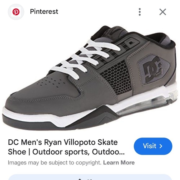 DC Other - DC men’s Ryan Villopoto skate shoe outdoor sports grey, black, white suede 11.5